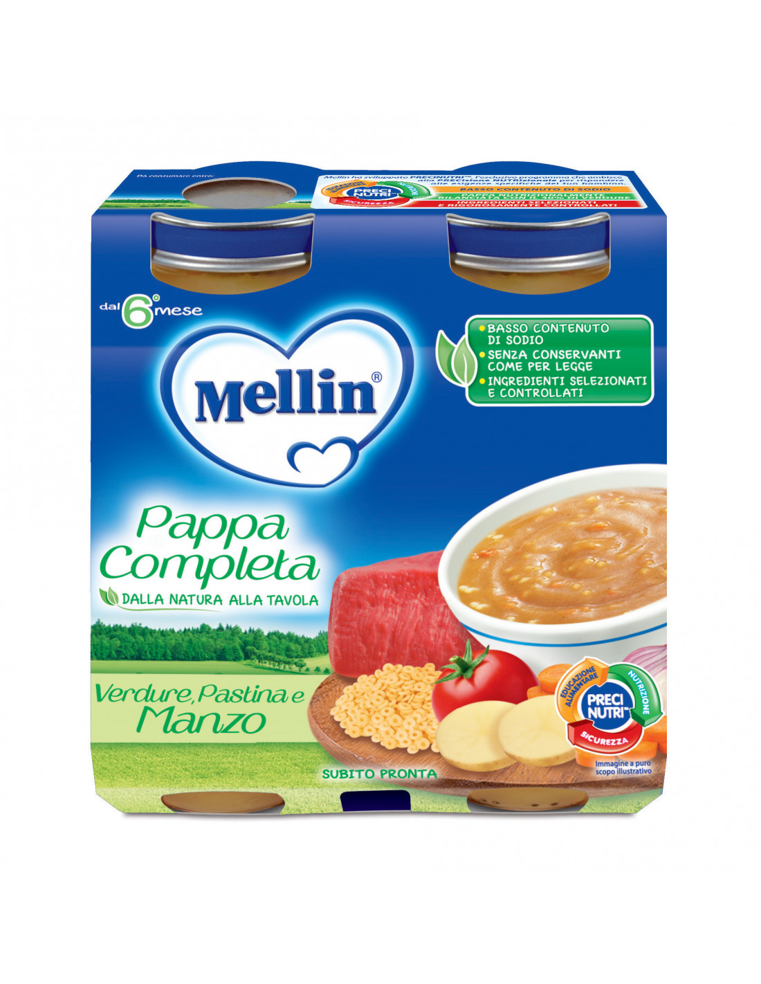 Mellin Pappa completa 2x250 gr vari gusti