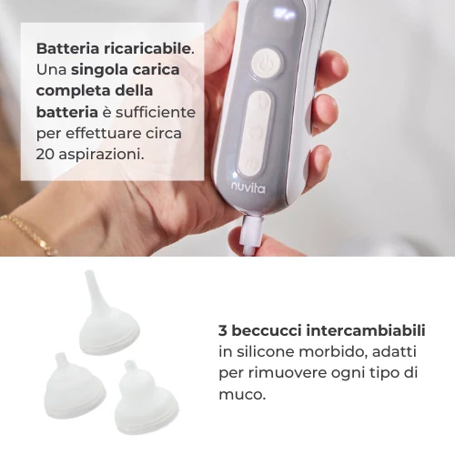 Nuvita Aspiratore nasale elettrico con batteria ricaricabile - immagine 4