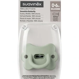 Suavinex Selection Smoothie Butterfly Succhietto in Silicone 0-6M - Verde Salvia e beige