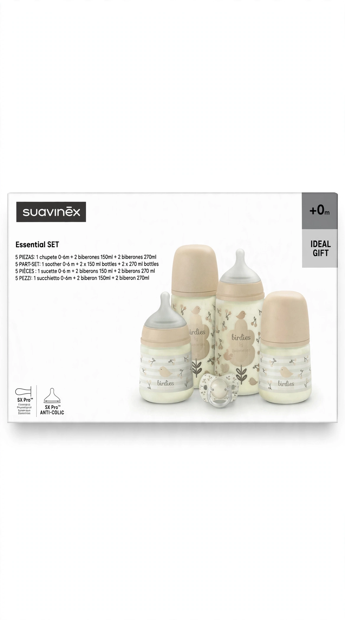 Suavinex Essential SET - 5 Pezzi - +0m - Rosa cipria