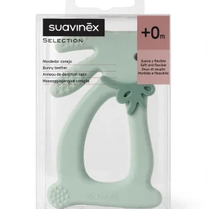 Suavinex SELECTION Massaggiagengive Coniglio +0m - Verde Salvia - Morbido e Flessibile