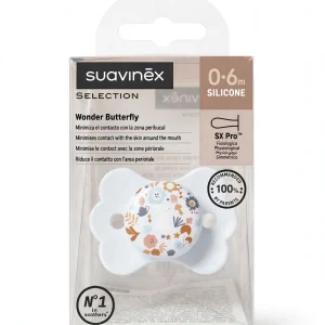 Suavinex SELECTION Ciuccio Wonder Butterfly 0-6m - Farfalla - Floreale Celeste