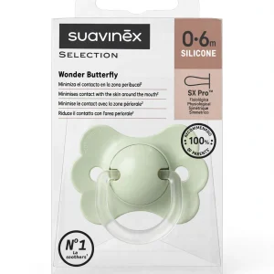 Suavinex SELECTION Ciuccio Wonder Butterfly 0-6m - Verde Salvia - Tinta Unita
