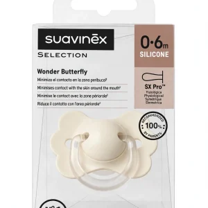 Suavinex SELECTION Ciuccio Wonder Butterfly 0-6m Silicone SX Pro - Panna / Beige Tinta Unita