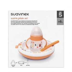 Suavinex Warm Plate SET +6m Piatto Termico 430ml + Tazza 150ml + Cucchiaio - Into The Forest Arancio