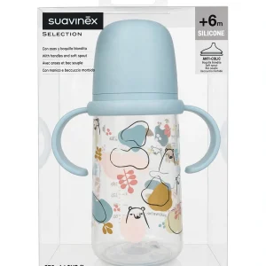 Biberon Suavinex con Manici e Beccuccio Morbido +6m 270ml - Azzurro Orsetti