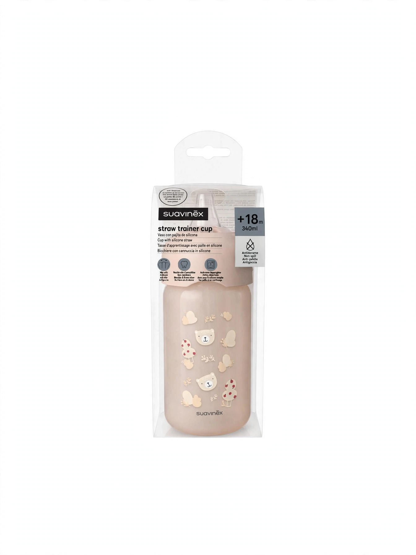 Suavinex - Straw Trainer Cup -Beige Orsetti Bosco