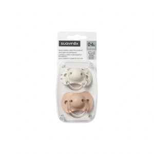 Suavinex Ciuccio 0-6m Silicone SX Pro - 2pz - Beige / Nude Foglie