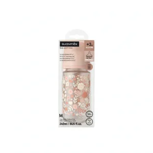 Biberon Suavinex Selection 240ml - Rosa Fiori -Vetro