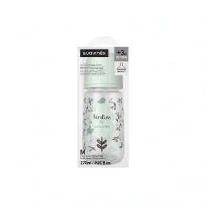 Suavinex Biberon Birdies 270ml - Verde Menta - +3m M