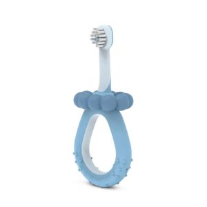 Suavinex Anello da Dentizione con Spazzolino per NeonatI- AZZURRO