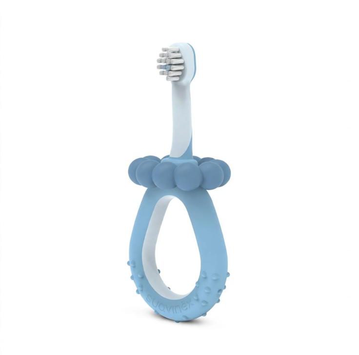 Suavinex Anello da Dentizione con Spazzolino per NeonatI- AZZURRO