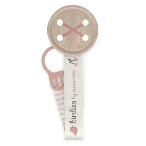 Suavinex Catenella Portasucchietto Bottone Birdies Rosa