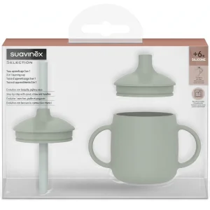 Suavinex Selection Tazza Apprendimento 3in1 Silicone- Verde Salvia
