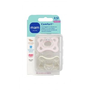 MAM Comfort  - Doppio Pack Ciucci 3-12 Mesi - Rosa / Panna