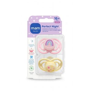 MAM Perfect Night 16+ Mesi - Doppio Pack - Rosa / Giallo Pastello
