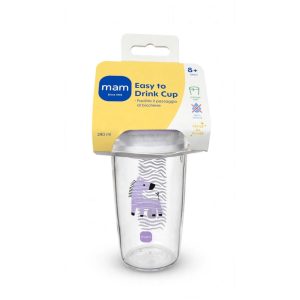 MAM Easy to Drink Cup 290ml - Zebra Viola - 8+ Mesi