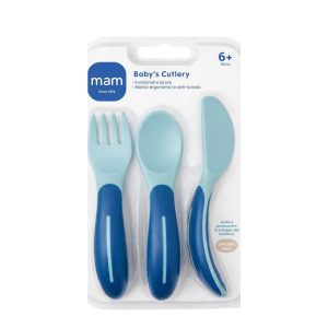 MAM Baby's Cutlery Set 6+ Mesi - Blu