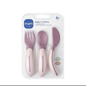 MAM Baby's Cutlery 6+ Mesi - Set Posate Bimbo Rosa