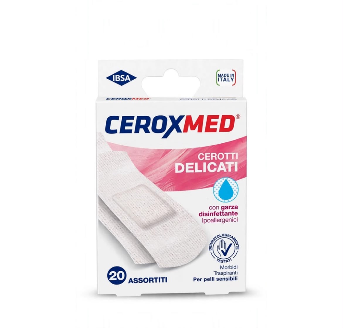 Ceroxmed - Cerotti Delicati 20 Assortiti con Garza Disinfettante