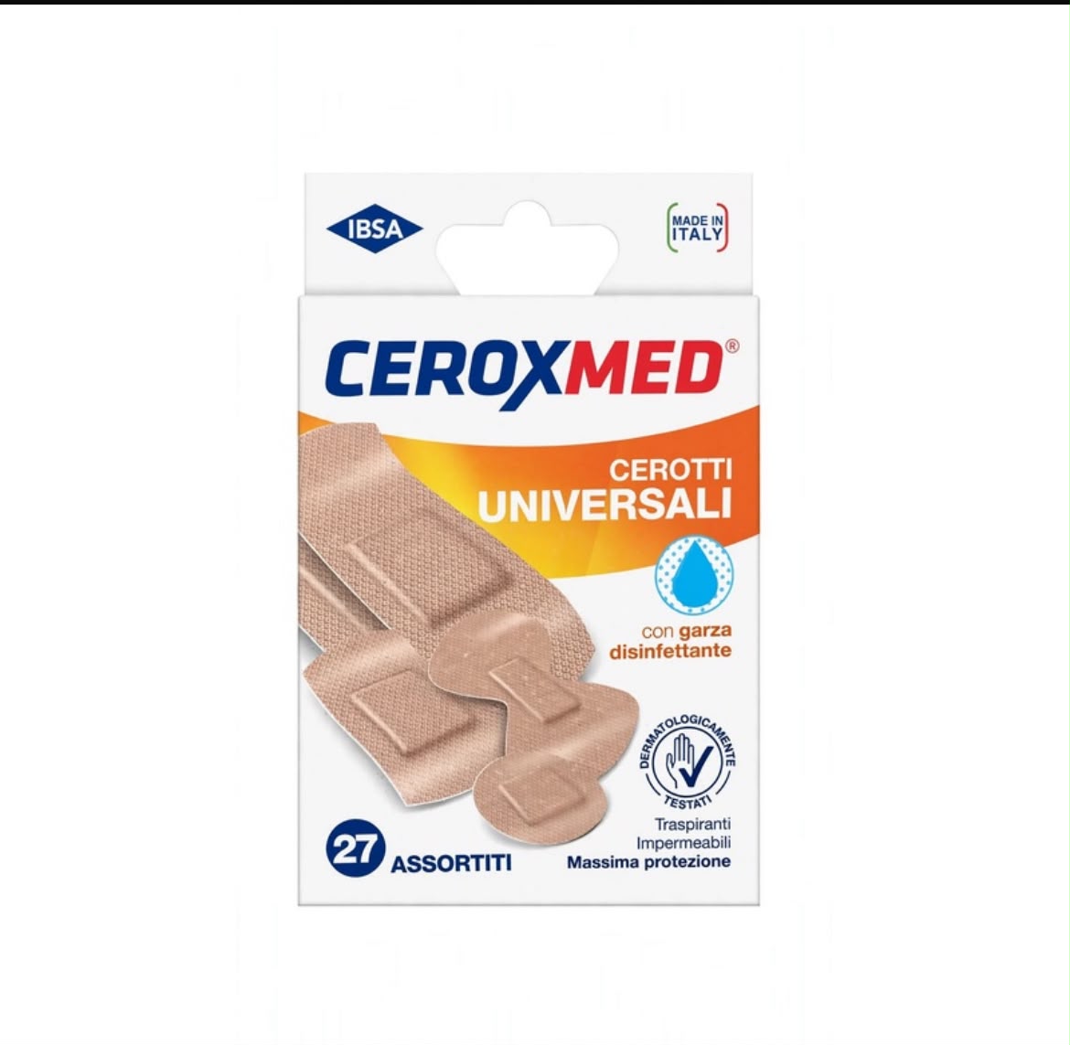 Ceroxmed - Cerotti Universali 27 Assortiti con Garza Disinfettane